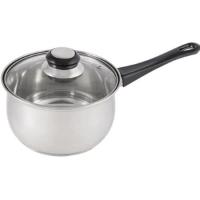 Ковш 1,9л BAK стекл.крышка D16см нерж.сталь, капс.дно, ручки бакелит/8шт/009356