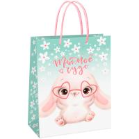 Пакет подарочный 11*14*6,5см "Cute rabbit" матовая ламинация MESHU/Рельеф