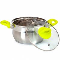 Кастрюля 2,6л GLORY с крышкой 18х10.5см /ASS202/4шт/ATTRIBUTE STEEL