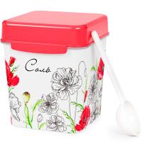 Емкость д/соли Маки с ложкой 1,2л М4829 /12шт/ Альтерн