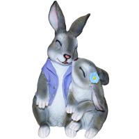 Фигура Зайки целуются (серый) L15W12,5H25 718509/F863