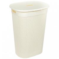 Корзина д/белья OSLO 55л с крышкой и ручками молочный туман PT1334МЛ-6 /6шт/ПР