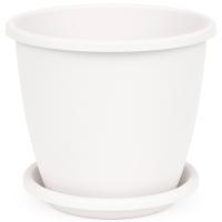 Кашпо Афина 11л с поддоном белый/М6545