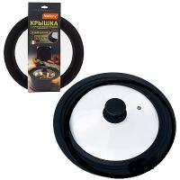 Крышка закал. стекло CAPPELLO D22/24/26см с силикон.ручкой, силикон.обод /12шт/003876/Mallony