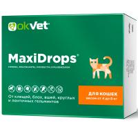 Капли МаксиДропс от внеш.и внутр.д/кошек от 4-8кг/60шт/AB1911 ЧЗ