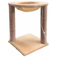 Когтеточка зверье мое столбик №5 гамак два яруса джут крем-брюле/86183