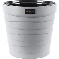 Кашпо Бархан 7,5л серый жемчуг с вставкой КШ-4367 /8шт/ПП