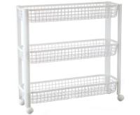 Полка универсальная 3 секции узкая белый на колесах М2718 /М-пласт