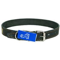 Ошейник кожа 26мм 1слойный на фетре прямой с надписью 53-58см/110000/Бим