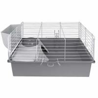 Клетка д/круп. грыз (кролик) Дарэлл Роджер-1 60 ЭКО складная 58*40*34см сер/бел/41694/Дарэлл