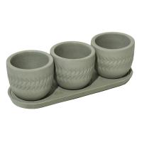 Кашпо Набор Этно VipSet 0,18л из 3-х(серый)