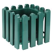 Кашпо Вологда 39*39*33,5см (20л) квадрат зеленый   Кашпо Вологда 39*39*33,5см (20л) квадрат зеленый