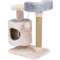 Когтеточка Домик ВИННИ ПУХ-2 3-х уровневый джут,пушистый мех 63*41*76см серый/88123/Дарэленд