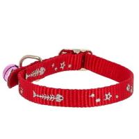 Ошейник нейлон 12мм со светоотражающим рисунком 30см красный/00212017-02/Каскад