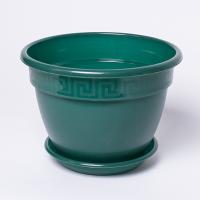 Цветочный горшок Антик 3,6л малахитовый с поддоном
