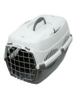 Переноска Спутник №1 ZooM с металлической дверцей до 9кг серый/белый 29*43*27,5см/3992сер/бел/Дарэлл