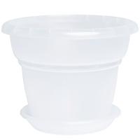 Цветочный горшок Милано 2л прозрачный с поддоном 5PL0032