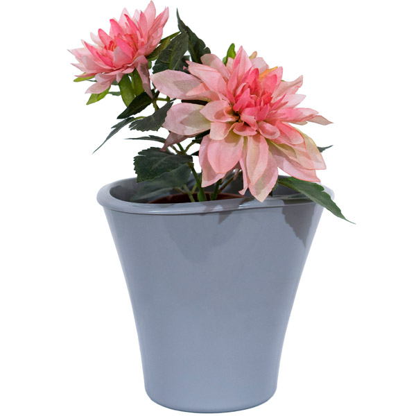 Кашпо Лагуна 1,5л серый шелк с вставкой /15шт/ДТ