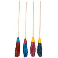 Метла круглая "Краса" на дер.черенке (наборная 3 кольца ,волокна: цветные) 080953 