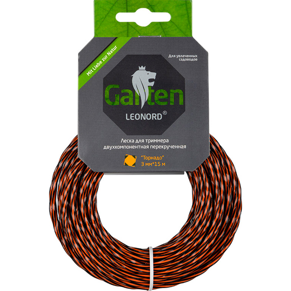 Леска д/триммера двухкомп. Торнадо d-15м профиль-скрученный квадрат d-3мм 990644 /120шт/ Leonord