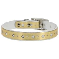 Ошейник синтетик 12мм двойной Сердечко золото 20-24см/00210113-24