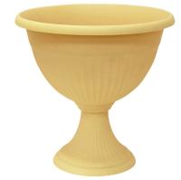 Вазон на ножке низкий 7л Ливия белая глина М3206