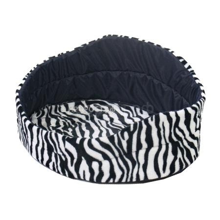 Лежанка овальная стеганая поролоновая принт САФАРИ ЗЕБРА 52*46*20см/DONBARON
