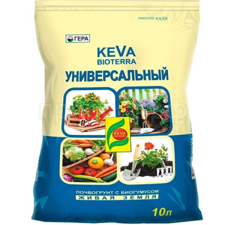 Грунт Гера KEVA BIOTERRA универсал с биогумусом 10л 8шт