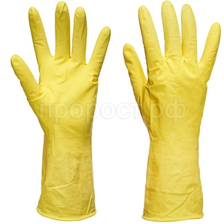 Перчатки хозяйственные латексные неопудренные L желтый 87577 /12шт/