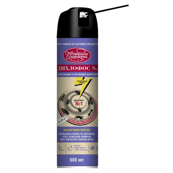 Дихлофос №1 Аэрозоль 600мл с трубкой 12шт Щелково Агрохим Дихлофос №1 Аэрозоль 600мл с трубкой 12шт Щелково Агрохим