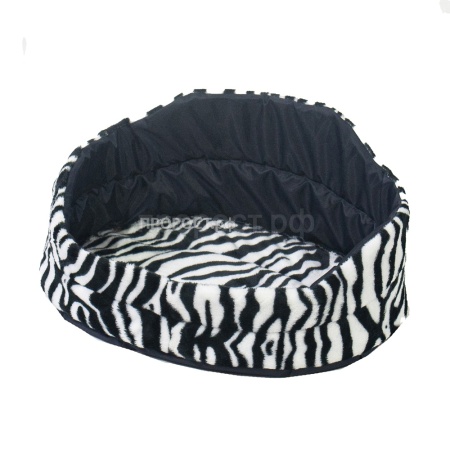 Лежанка овальная стеганая поролоновая  принт САФАРИ ЗЕБРА 42*34*18см/DONBARON