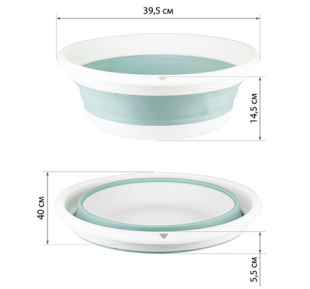 Таз ФЛЕКС 10л складной морская волна М2502 /14шт/М-пласт 