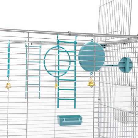 Клетка д/птиц ЛОРА-3 ECO 58*40*126см (укомплект) 3 секции бирюзовая/4612/Дарэлл