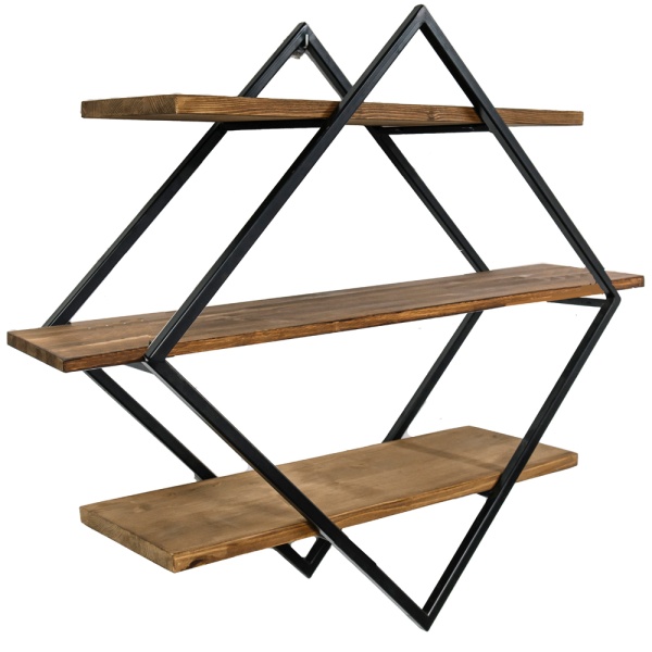 Подставка ЛОФТ настенная РОМБ 51-04 черная 71*23*71см РЗДИ