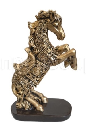 Лошадь в сбруе (золото) L9,5W5H14,5 718580/I186