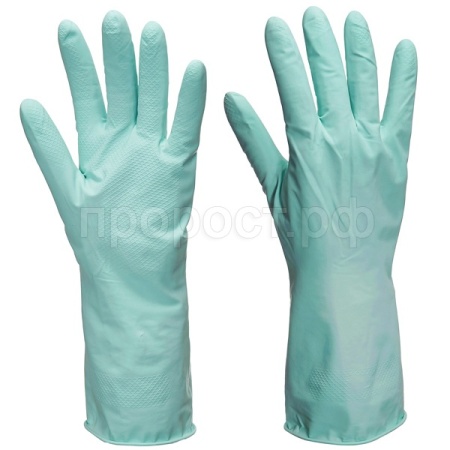Перчатки хозяйственные латексные опудренные L мята 87610 /12шт/