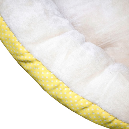 Лежанка ватрушка плюш желтый горох 70*17см/DONBARON