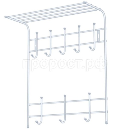 Вешалка настенная с полкой 730х270х710мм (11 крючков) матовый серый ВПТ11/МС шт