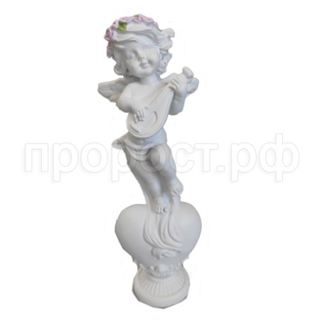 Ангел с домрой на сердце (белый) 718336/A120