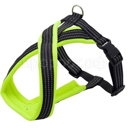 Шлейка нейлон 25мм Премиум Х-образная с подкладкой зеленая обхв.груди 60-70см/01225016-05