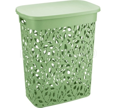 Корзина д/белья 35л ФЛОРА мята М2620 /5шт/М-пласт