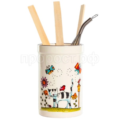 Подставка д/столовых приборов Полосатый кот 207-07002 /36шт/PSF Подставка д/столовых приборов Полосатый кот 207-07002 /36шт/PSF