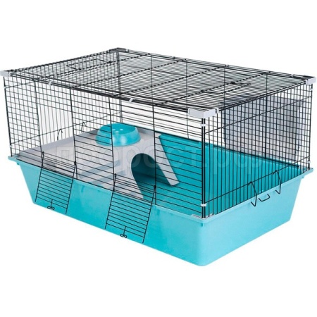 Клетка д/грыз ШУША-1 78*48**41см шаг прута 13мм разборная комплект бирюз-черн/4480бирюз-черн/Дарэлл