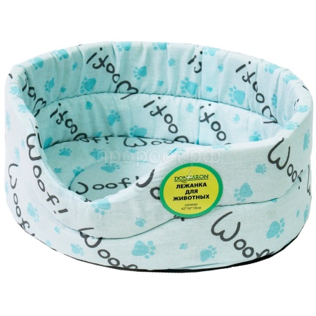 Лежанка овальная стеганая поролоновая хлопок Лапки МИКС 52*46*20см/DONBARON