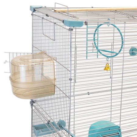 Клетка д/птиц ЛОРА-3 ECO 58*40*126см (укомплект) 3 секции бирюзовая/4612/Дарэлл