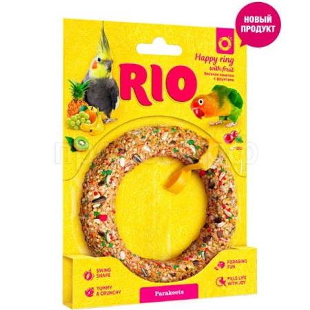 Лакомство д/птиц РИО Веселое колечко д/средних попугаев 80г/8шт/22280 ЧЗ
