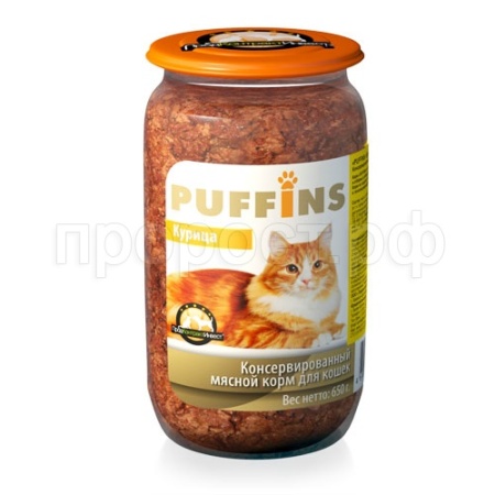 Корм для кошек Пуффинс 650гр курица
