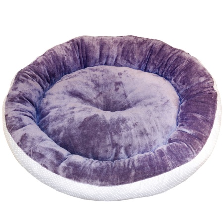 Лежанка ватрушка плюш бежевый горох 70*17см/DONBARON