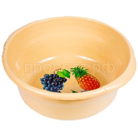 Таз 12л "Новинка" с ручками бежевый 03014