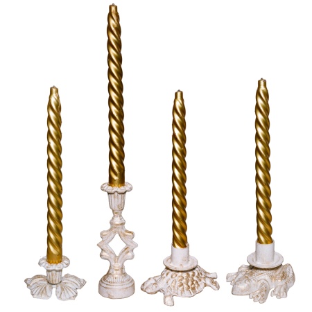 ДЕКОР Подсвечник Черепаха бел золото РЗДИ/1шт